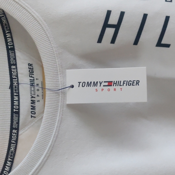TOMMY HILFIGER Sport Warm Women's Logo Print White Sweatshirt. Size L - Picture 3 of 6